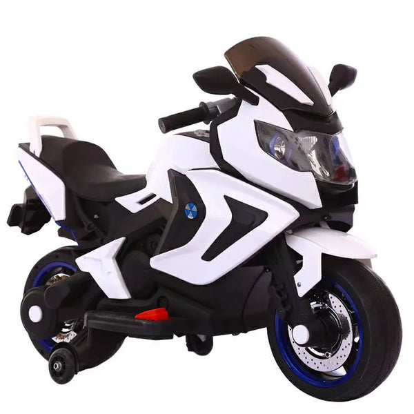 Zorro Electric Rides-On Motorcycle For Kids With 3 Wheels - White - Bq3188