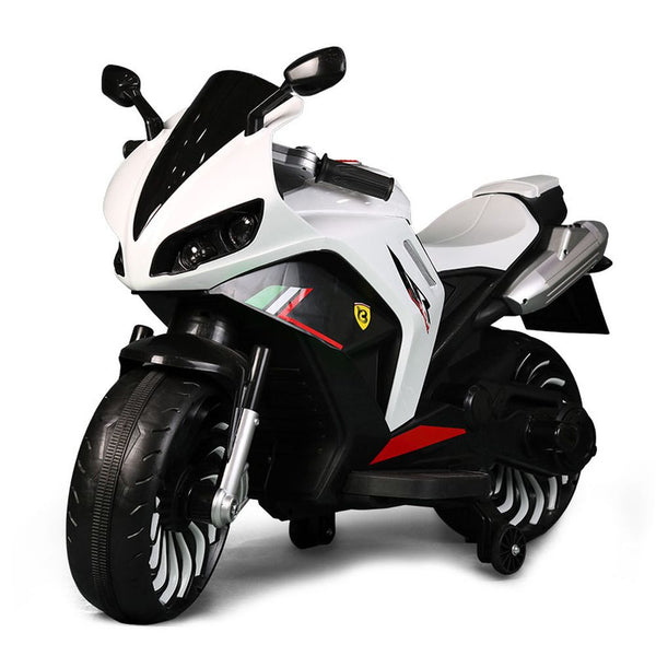 Hawk Electric Rides-On Motorcycle For Kids - White - 900L