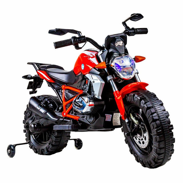 Bessie Electric Motorcycle With 2 Training Wheels - Red - Xgz608