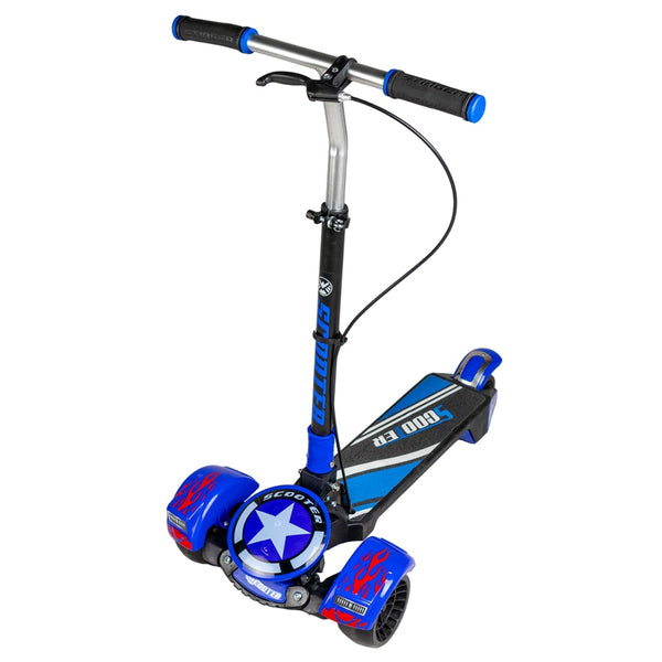 Super Hero Shield Foldable Scooter With 2 Wheels - Blue - Sk-108