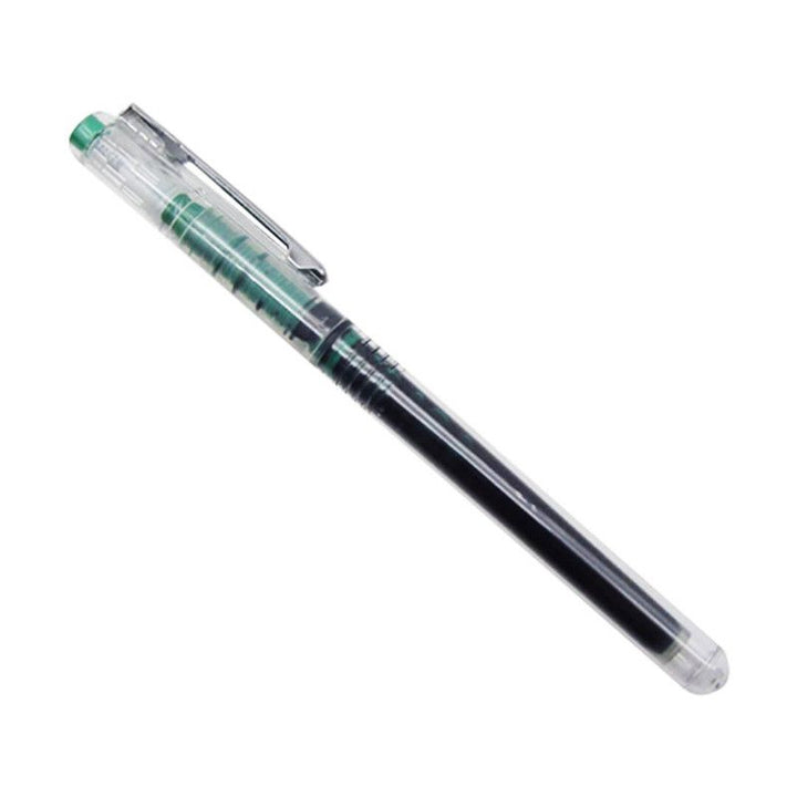 <p>

M&G Green Roller ink Pen 0.5mm No:ARPM2401 is a top-notch pen made from high quality material. It has a 0.5mm full needle tube pen tip that allows you to write up to 1000 meters with ease. Its straight-liquid ink design ensures that your writing is even more than 1000 meters without any break in the ink transfer. In addition, it has a stable ink control feature that allows you to take notes easily and make marks faster. This pen is also suitable for color painting, quick-drying gel pen, and ordinary ge