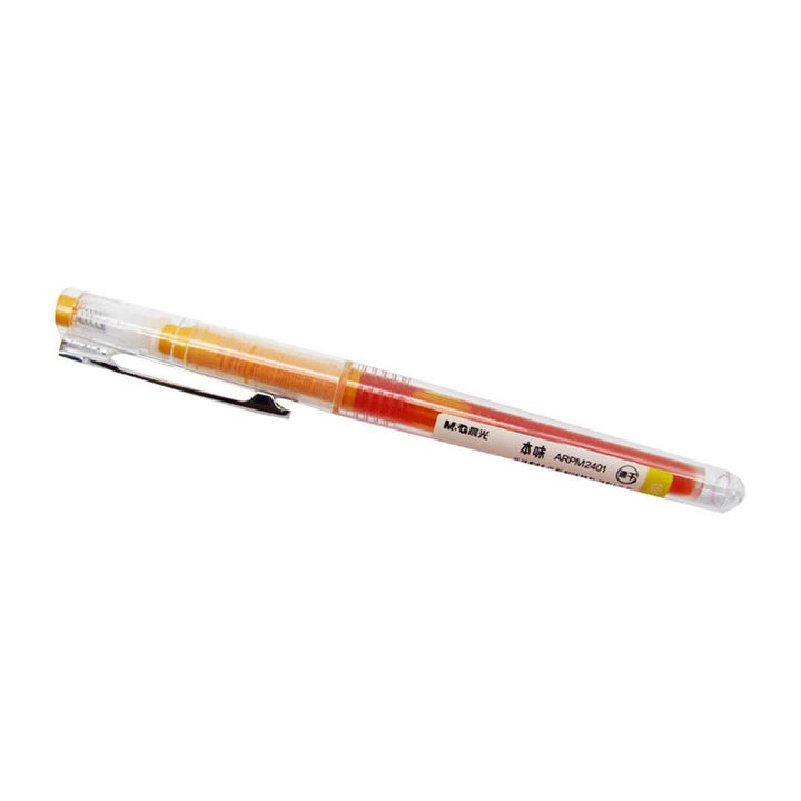 <p>
The M&G Yellow Roller ink Pen 0.5mm No: ARPM2401 is a professional grade writing tool for everyday use. It is made from high quality materials and features a 0.5mm full needle tube pen tip for precise writing. The straight-liquid ink design allows for a large capacity of up to 1000 meters and no break ink. This pen provides a critical ink transfer, stable ink control, and a quick-drying gel pen. Additionally, it offers easy hand account and color painting. The pen is designed to make a mark faster and p