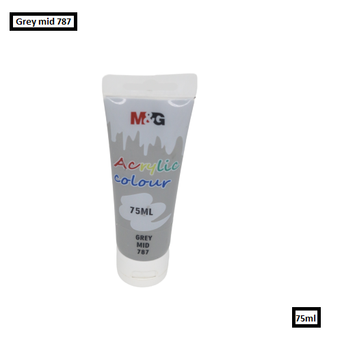 <p>
M&G Acrylic Colour Tube Grey Mid (787) 75 ML No: APLN6598 is a high quality, professional grade acrylic paint perfect for any level artist. Made in China using advanced production methods, this paint is made from high quality pigments and is both environmental friendly and does not require any solvents to be used. Ideal for use on canvas, fabric, paper and wood, this paint is perfect for both amateurs and experts alike. With a great consistency and opacity, this paint is perfect for any painting project