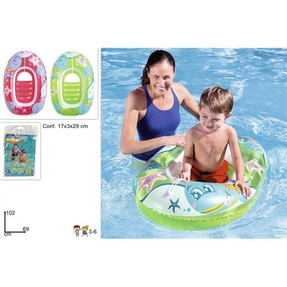<p> 
The Bestway 1.02m x 69cm Kiddie Raft is the perfect pool toy for your little one. Made in China and made from high-quality materials, this inflatable boat is pre-tested for durability and designed with safety valves and a sturdy pre-tested vinyl. The bottom of the boat is inflatable for extra comfort and the included tow rope has a built-in grommet. Plus, the boat also has a see-thru window so your little one can explore the pool while still keeping an eye on their surroundings. This boat is perfect fo