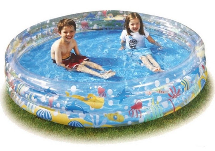 <p> 
The Pool Bestway Deep-Dive 51004 Round 3 Anelli 183X33 Cm is an ideal choice for creating a great play area for both adults and children during the hot summer days. This inflatable pool is made of high quality, durable transparent vinyl and features three interconnected air chambers with a safety valve in each. The thick and soft walls of the pool feature an underwater world graphic motif which makes it even more attractive and aesthetically pleasing. It is the perfect choice for a playground in the ga