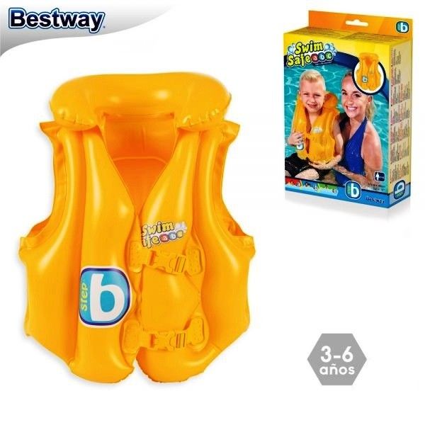 <p> 
The Bestway Swim Safe 51cm x 46cm Baby Vest Step B is the perfect choice for your little swimmer. Featuring safety valves and made from sturdy pre-tested vinyl, this swim vest has two quick release adjustable buckles and a comfortable inflatable collar. With three air chambers, this vest provides your little one with a secure and comfortable fit. Content includes one swim vest and it is made in China. Give your child the confidence they need to explore the pool or beach with this fun and durable vest.<