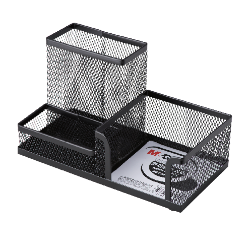<p> This Metal Ten-win Multi-functional Mesh Desktop Organizer Storage Caddy Pen Holder Stand is designed for organizing your desktop accessories. It is made of high quality black metal wire mesh, sturdy and durable, not easy to deform. With 3 divided compartments, you can store pens, pencils, sharpeners, staplers, scissors, paper clips, sticky note and other desktop accessories. The anti-skid design with 4 soft pads at the bottom make it sits firmly on the desk, stable and safe. It also can protect your de