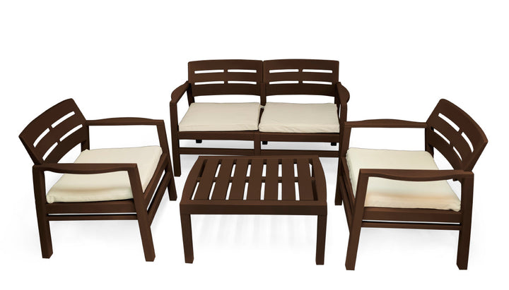 Entre Modern Wood Set for 4 Person Brown