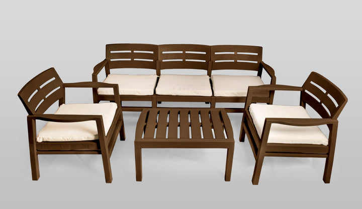 Entre Modern Wood Set for 5 Person Brown