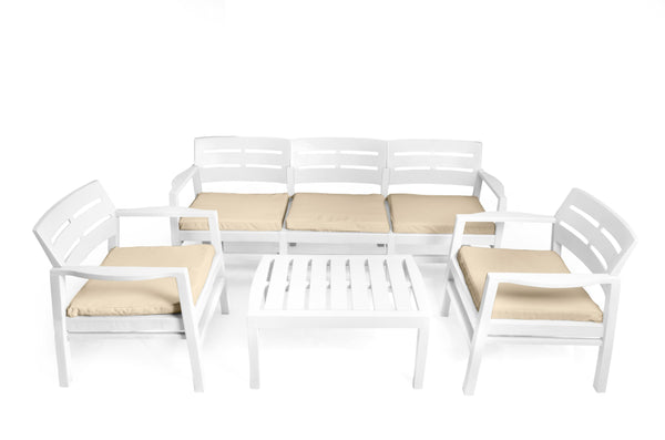 Entre Modern Wood Set for 5 Person White
