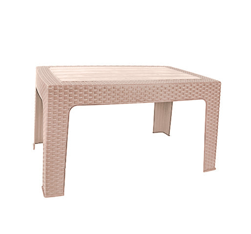 Table Rattan Wood Beige Cafe