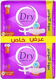 Dry Maxi Thick, Extra Long Sanitary Pads With Wings 14+14 pads