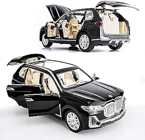 Bmw X7 Model Car With 6 Openable Doors, Music, Lights & Pull Back Toys Car For Kids | Black
