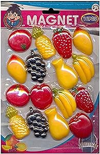 16 Pieces Fruits Decorative Fridge Magnet