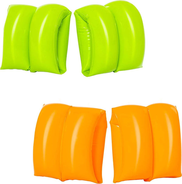 <p> 
 
The Bestway Inflatable Colored Arm Bands 20cm x 20cm are the perfect way to keep your child safe and secure in the water. Made from high quality, pre-tested vinyl, these arm bands feature safety valves and two air chambers for extra security and protection. The bright and colorful arm bands come in a variety of colors and are designed to be comfortable and provide peace of mind while your child is in the water. They are easy to inflate and deflate and are great for swimming pools, beaches and lakes. 