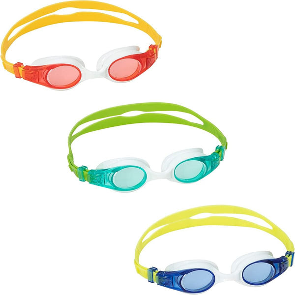 <p>

Bestway Hydro Swim Swimming Goggles for Kids – No:21062 is the perfect choice for your little one’s swimming needs. These goggles are made of high quality, one piece frame with comfort-fit eyecups, to give your child an unobstructed view of the pool. The lenses are polycarbonate, color-tinted with a UV protective coating, so your little one’s eyes are shielded from the sun’s harmful rays. The fully adjustable silicone head strap ensures a secure fit, and the goggles are 100% latex free. There are three
