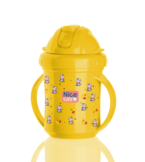 Nice baby cup with straw | Yellow