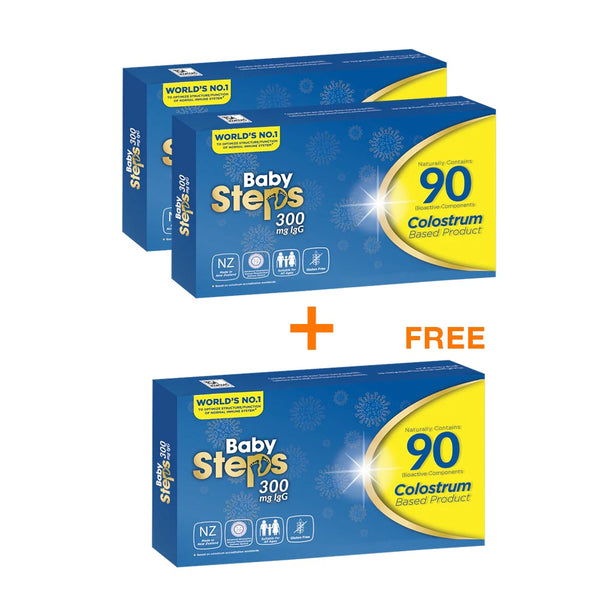 Buy 2 Get 1 Baby Steps Colostrum Sachets - 300 mg lgG - 2 Sachets