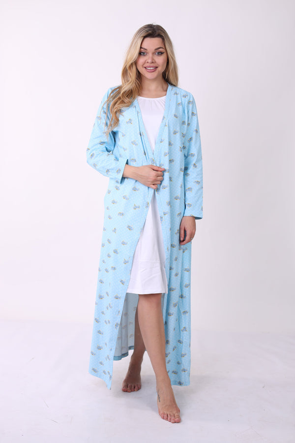 Blue Dotted Crown Robe