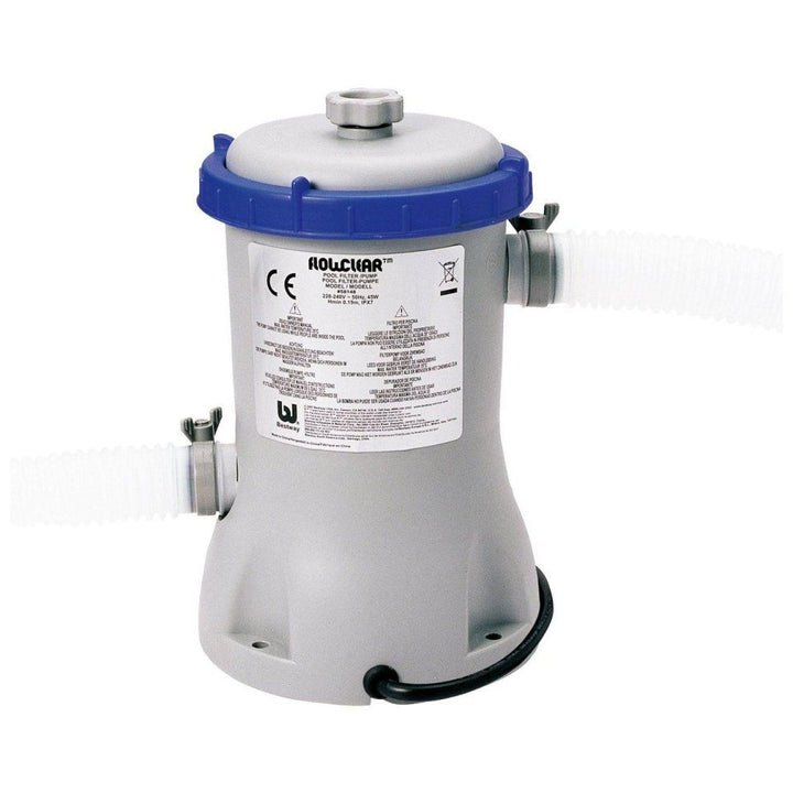 <p> 

The Bestway 530 Gal Flowclear Filter Pump is a great choice for keeping your swimming pool water clear and clean. This high-performance filter pump has a filter rate of 530 gallons per hour and a system flow rate of 480 gallons per hour. It is designed for swimming pools with a water capacity of 1,100-14,300 liters (300-3,800 gallons). This filter pump is certified by the CE/EMC and has a filter hose of 32 mm (1.25 inch). It comes with a filter cartridge of 58094 (II) and has a filter rating of 220-24