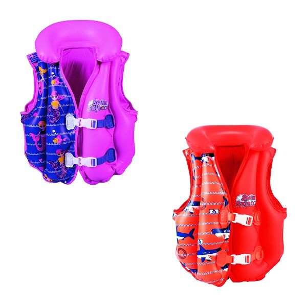 <p>
 
The Bestway Swim Safe Boys & Girls Deluxe Inflated Vest with Fabric Liner No: 32156 is a great choice for keeping your little one safe in the water. Made from high quality 3.4 mm vinyl, this vest features an adjustable buckle and strap for a secure and comfortable fit. The comfortable lining in knitwear helps to keep your child warm and comfortable in the water. The exciting graphic design on the vest adds to the fun and excitement of swimming. The proven carrying capacity of this vest ensures that yo