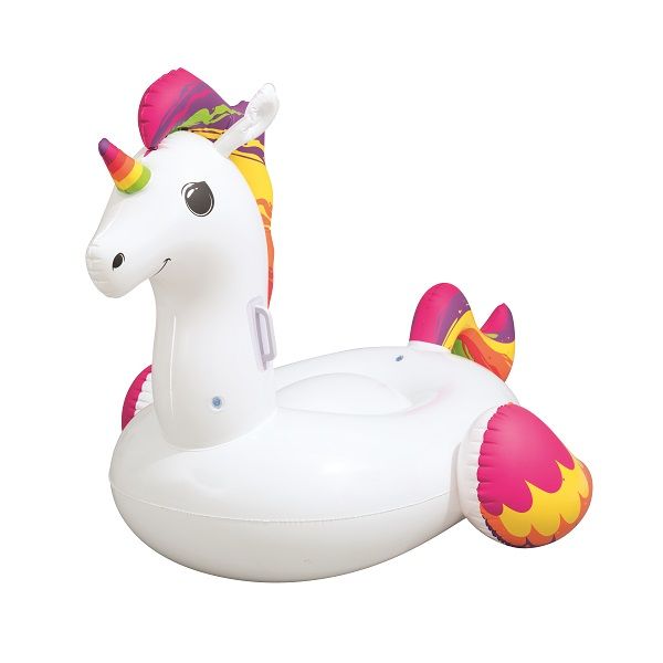 <p> 
The Bestway Inflatable Unicorn 150x117cm No: 41114 is the perfect pool float for children ages 3 and up. Made in China using high quality pre-tested vinyl, it can support up to 45kg of weight and comes with two heavy-duty handles for added support and stability. Its unique design and fancy shape make it a great addition to any pool or beach day. The bright colors and whimsical shape will bring a smile to your child’s face and make them the envy of all their friends. The included repair patch ensures th