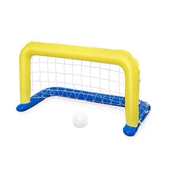 <p>

The Bestway Water Polo Frame Set 1.37m x 66cm No: 52123 is perfect for those who want to have a great time playing water polo in their own backyard. Made in China, it is made from high quality materials that have been pre-tested, and it is designed to be used in the water. The frame is equipped with safety valves to ensure a secure and safe set-up, and the nylon net provides increased durability and strength. Plus, it comes with one ball, so you can start playing right away.

This water polo frame set 