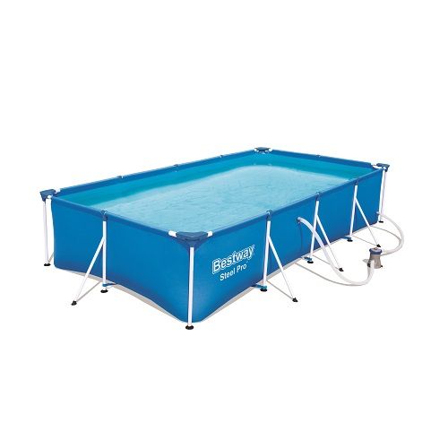 <p>

Make a splash this summer with the Bestway Steel Pro MAX Pool Set 4.00mx2.11mx81cm! This amazing aboveground swimming pool kit is made from high-quality materials and includes everything you need to set up your own backyard oasis in as little as 20 minutes. The set includes a pool, a FlowclearTM Filter Pump, and a repair patch for easy maintenance. The dimensions and capacities of this pool are 90% and 5,700L/1,506gal. The pump's water flow rate is 1,249L/h (330gal./h) and the integrated pool system wa