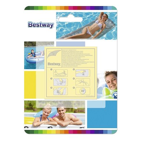 <p> 

Bestway Heavy Duty Repair Patch 6.5cm x 6.5cm is a great way to repair any kind of damage to your pool liner. This set of 10 patches is made from high-quality materials, making it durable and reliable. With its 6.55 square inch (42.3cm2) size, it can easily cover any tears or rips in your pool liner. It is designed to be easy to apply, and it sticks securely to the surface of your pool liner. The patches are manufactured in China, ensuring that you are getting a high-quality product. The patches are a