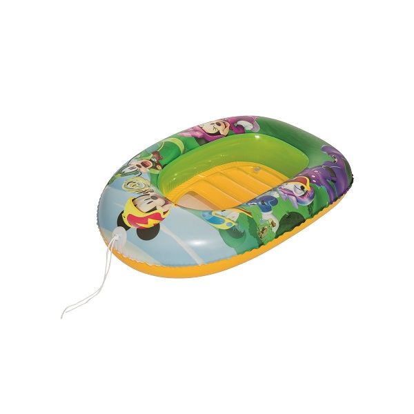 <p>

Take your little one on a magical adventure with the Bestway Inflatable Disney Characters-Printed Kiddie Boat! This adorable boat is designed with a fun Disney character print for your child to enjoy. Crafted from high-quality vinyl, this kiddie boat is both durable and lightweight. It features air valves making it easier to inflate and deflate, and the child's legs fit through the holes in the seat for added comfort. With an attached rope at the front, your little one can be easily guided as they expl