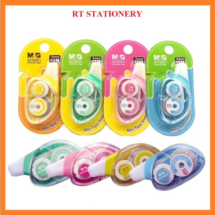 <p>

The M&G Chenguang CORRECTION MINI TAPE 5M - No: ACT52571 is the perfect correction tape for all your editing needs. This mini size tape is made of high quality materials and has a smooth rolling system, so there's no snapping halfway. The mini size easily slips into any pencil case, making it perfect for on-the-go corrections. With an instant and complete correction, you'll never have to worry about smudging or messy erasing. The high quality adhesive ensures that the corrections stay in place for a lo