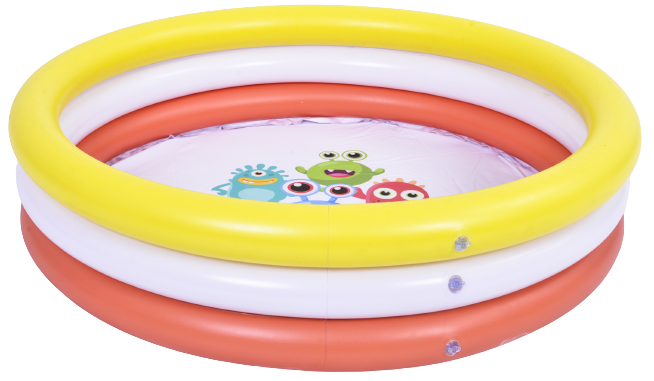 <p> 
The Monster 3-Ring Pool inflatable pool is a great choice for your little one to splash and play in the hot summer days. It is designed for children from 2 to 6 years old and is made of high quality PVC material for durability and stability. This pool features a round shape with three separate chambers for easy filling and draining. It also features a large volume when filled up to 75%, with a capacity of 88.5 liters. The Monster 3-Ring Pool is easy to set up and take down, making it a great choice for