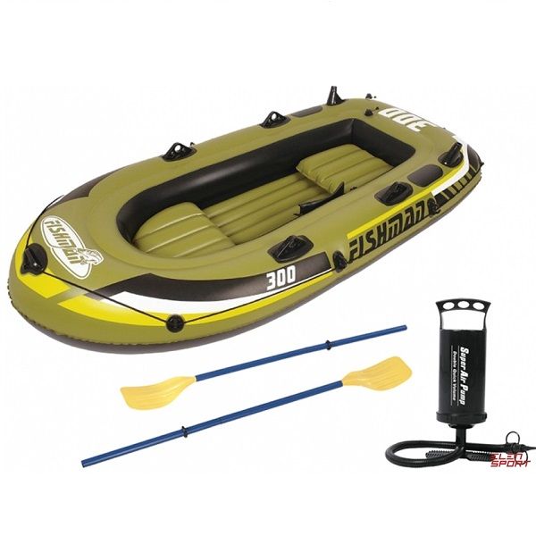 <p>
The Jilong FISHMAN 300 Boat Set Inflatable 252cm*125cm*40cm is the perfect choice for outdoor water sports! Made of high quality materials, this inflatable boat is suitable for up to three adults and has a maximum load capacity of 340 kilograms. With a 42 cm balloon diameter, the boat is designed with a rowing type and has a green color. This boat features a reinforced PVC material and comes with an onboard equipment package that includes a handrail line, oars, oarlocks, rod holder, pump and a repair ki