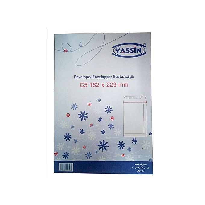 <p>

The Yassin Self Adhesive Envelope C5-B5 is the perfect solution for all your office and school needs. This high quality envelope has been designed to make it easy to send documents and packages securely. The adhesive strip on the envelope seals it tightly and provides a secure closure, so you can be sure that your documents and packages will stay safe and secure during transit. The envelope is also resistant to tearing, so you can be sure it will provide reliable protection for your documents and packa