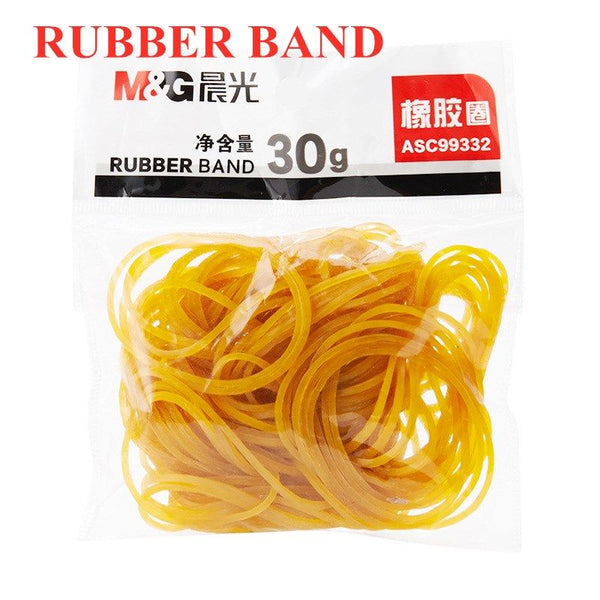 <p> The M&G Chenguang Tube High Toughness High Strength Rubber Band 30g is a top-notch product made with high quality materials in China. It has a transparent golden color and is highly resistant to wear and tear, with excellent elasticity and anti-aging properties. This rubber band is produced in a fully automated production line, ensuring superior quality and stability. It has a strong elasticity and a high elongation along with exceptional resilience. This rubber band is perfect for a variety of uses, su