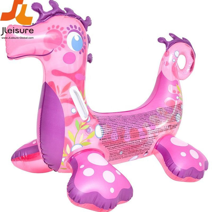 <p>

The Jilong Sunclub Seahorse Rider outdoor inflatable is the perfect beach companion for your little ones. Made from durable vinyl, it is designed to withstand the wear and tear of summer recreation and fun in the water. Its specially contoured shape allows for safe and comfortable placement of the child. It meets the necessary quality and safety standards, which has been confirmed by granting the CE certificate. 

The inflatable seahorse comes in a small colorful package and weighs only 500g, making it
