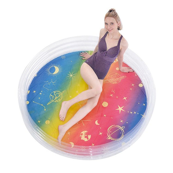 <p>
This Jilong Gradient jelly 3 ring pools, PVC inflatable swimming pool 157*24cm - No:51150 is perfect for kids and toddlers from 2 to 6 years old. The pool is made from high quality PVC material, ensuring a durable, long-lasting design that can be used for multiple summer seasons. The bright colors of this pool will bring joy to your child and provide them with a fun outdoor activity during the summer. This pool is designed to help your child develop physically, as they splash and play in the pool. Not o