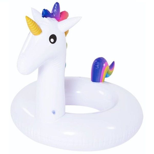<p> 
The Jilong Giant Animal Swim Ring Unicorn 115 cm No: 37483 is the perfect inflatable toy for any pool, lake or beach outing. Made from high quality materials in our facility, this unicorn float is sure to bring a smile to your child's face. With its perfect finish, the white unicorn is sure to be a hit with kids of all ages. The inflatable ring measures 148cmx100cmx98cm and features two air chambers for optimal security. It also comes with a repair kit, so you can patch any punctures or rips with ease.