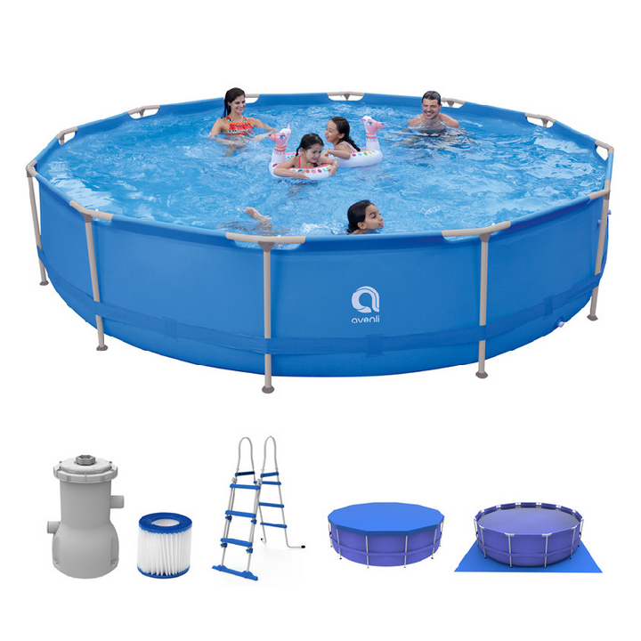 <p> 

The Jilong Avenli 17802EU round frame pool set is a great option for families who want a safe and reliable pool for swimming and entertaining. This pool is made of high quality 3-layer laminate- PVC reinforced inside with mesh and a stainless steel frame, making it resistant to tearing and weather conditions. It also features an efficient filter pump that maintains excellent water quality and a 3-step ladder for easy entry and exit. The pool also includes a mat to protect the bottom from rubbing again