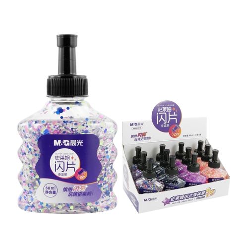 <p>

Create amazing craft projects with this Bottle Glitter Liquid Glue Slime from M&G! This non-toxic, washable glue is perfect for sticking paper and photos and making slime. It features a convenient application tip and is made of high quality materials. It has a volume of 88 ml and dimensions of 113x65 mm. Great for a variety of craft projects, this glitter glue will help you create something special. Get creative with this Bottle Glitter Liquid Glue Slime from M&G and make something unique today!</p><ul