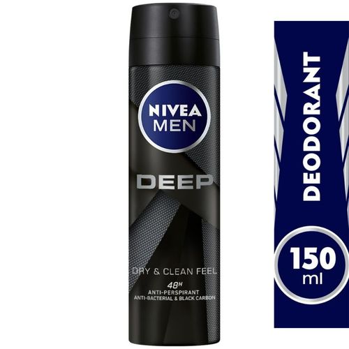 Nivea Men | Deep Dry & Clean Feel, Antiperspirant Antibacterial Spray | 150ml