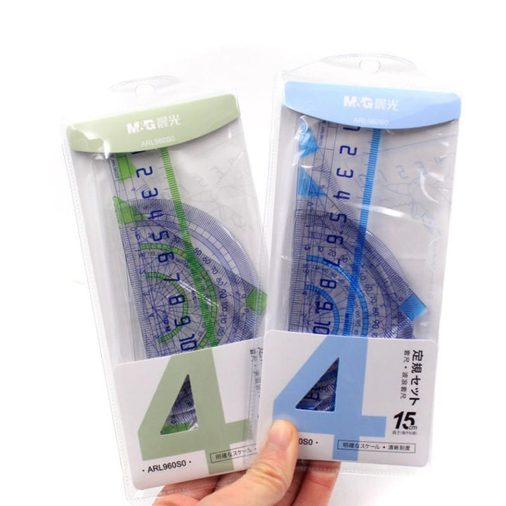 <p> 
The M&G Chenguang Wavy Ruler 15cm Morning Light Triangle Ruler Large - No:ARL960S0 is a must-have for any student, teacher, or office worker. Made in China, this ruler is made of high-quality materials and is individually packaged for easy portability. The ruler is designed with two designs, a 60° ruler triangle ruler, and a 45° ruler triangle ruler, as well as a Lor protractor 15cm ruler, making it convenient and practical. The ruler also features ink printing, with a clear scale that is bright and ea