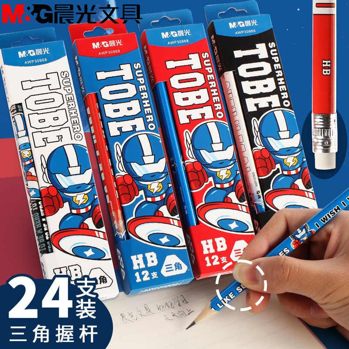 <p> 
The M&G Chenguang Armor Wooden Pole Pencil HB Triangle Pole with Rubber - No:AWP30968 is the perfect pencil for students from 6 to 14 years old. Made of high quality materials, these pencils are designed to be durable and long-lasting. The HB pencils come in a convenient pack of 12, making them the perfect tool for any student. The triangular shape of the pencils provides maximum comfort and control while writing, and the rubber grip at the end allows for extra comfort and control. These pencils are pe