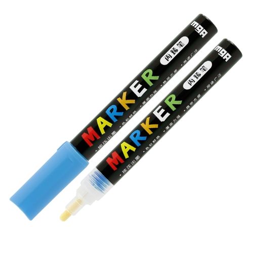 <p>

M&G Blue Acrylic Marker 2mm No: ZPLN6570XC is an ideal choice for any creative project. This high quality marker is made in China, and is designed to provide a 0.5mm full needle tube pen tip that is perfect for painting surfaces including stone, ceramics, porcelain, glass, wood, textiles, canvas, metal, wood, plastic, polymer clay and more. The highly pigmented acrylic ink dries quickly to create a durable and shiny surface on both light and dark surfaces, and is also resistant to water, fading and abr