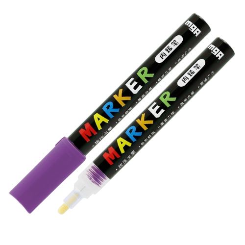<p>
The M&G Purple Acrylic Marker 2mm No: ZPLN657077 is a high quality marker that is perfect for decorating a variety of surfaces. Made in China, the marker features a 0.5mm full needle tube pen tip that gives you a tip width of 2mm. It is suitable for painting surfaces such as stone, ceramics, porcelain, glass, wood, textiles, canvas, metal, wood, plastic, polymer clay, etc. The marker also features highly pigmented acrylic ink that dries quickly to create a durable and shiny surface on light and dark sur