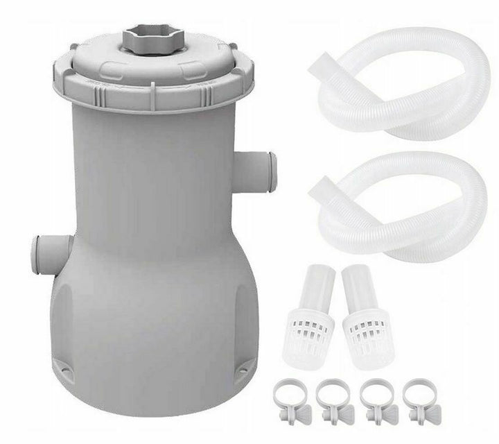 <p>
The Jilong Avenli FILTER POOL PUMP EASY SET 800 gallons/h * 3028 l/h - No:29P416EU is the perfect tool for anyone looking to keep their pool clean and free from debris. This pump features a capacity of 3028 l/h (800 gallons/hour) and a power supply of 220-240 V. It also comes with a type II filter, a two-meter-long filter tube with a diameter of 32 mm, and a weight of 2 kg. The pump assembly takes about 20 minutes, and it is designed for pools with sizes 244 - 457 cm. It is also compatible with Bestway 