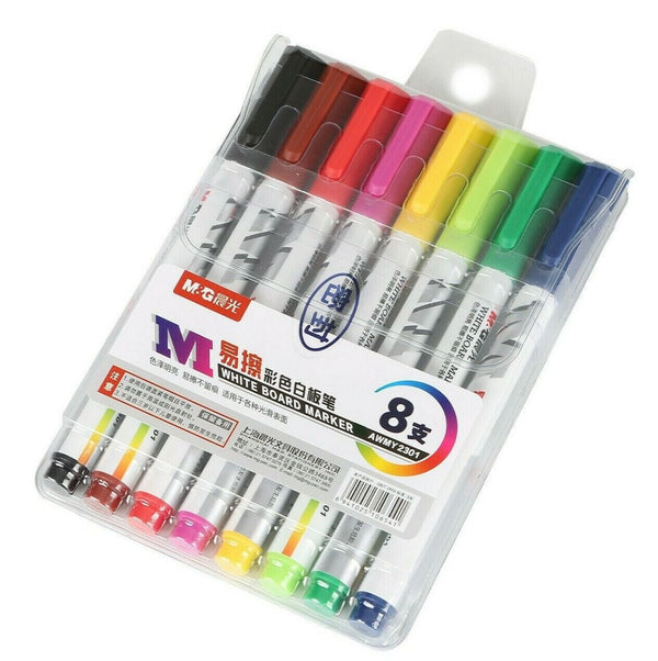 <p>The M&G Chenguang Whiteboard Marker Non-Toxic Bullet Point 8 pcs - No:AWMY2301 is perfect for all your whiteboard needs. This set of 8 markers includes one each of Black, Brown, Orange, Red, Yellow, Grass Green, Green, and Blue and are made of high quality materials. These markers are non-toxic and feature bullet points and anti-roll caps for easy and safe use. The markers have vivid colors that are easy to erase and work great for most smooth surfaces. With a dimension of 140 x 13 x 13mm for each marker