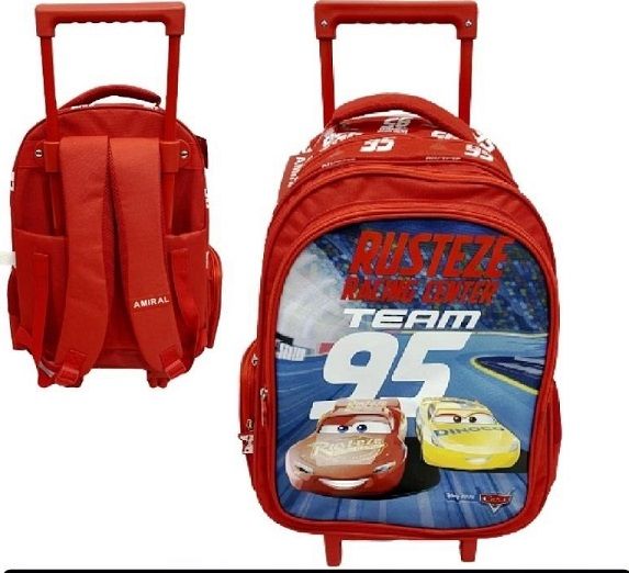 <p>

This Cars Trolly Backpack School Bag Size:18 is a great way to bring a fun and fashionable style to school. Its cute shape and vibrant colors will bring a smile to anyone's face. Made of high quality materials, this bag is designed to last. The adjustable straps make it easy to carry and the trolley wheels make it easy to move around. Its roomy interior has enough space to store all of your books, supplies and other necessities. This bag is perfect for all students, whether they are on their way to ele