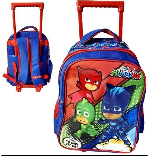 <p>

This Disney PJMASKS Trolly BackPack School Bag is a great choice for your child's school days. It is made of high quality material, making it durable and long lasting. The bag features a cute shape, with a blue and green design featuring the iconic characters from the popular Disney show, PJMASKS. The bag is spacious and roomy, with plenty of room for textbooks, folders and lunch. The adjustable shoulder straps make it comfortable to carry, while the side pockets allow for easy access to items. The tro