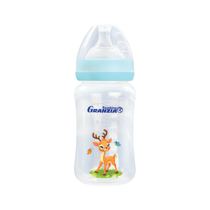 Granzia Deer Baby Feeding Bottle - 240ml - Blue